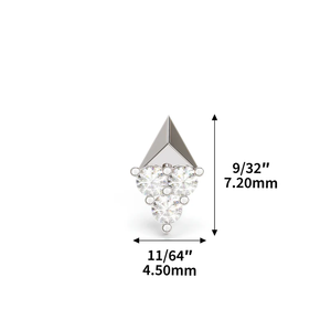 Lotus Wholesale – Clous d'oreille en or massif 9k, 14k, 18k avec vis à filetage interne et pierre Moissanite pour piercing corporel - Product Image 3