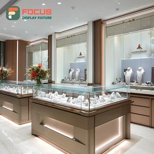 Custom Mall Jewelry Store Fixtures Tempered Glass Panel Jewelry Shop Showcase Cabinet - Product Image 6