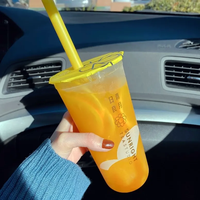 Gobelets en plastique jetables écologiques en forme de U de 500 ml/700 ml, diamètre 90 mm, vente en gros, gobelets transparents pour bubble tea, gobelets à paroi simple