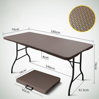 Table en plastique américaine populaire 8 pieds Tables en plastique de haute qualité pour les événements Mariage