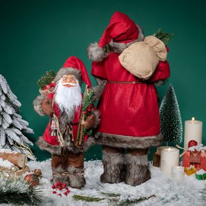 Santa Claus Decorations Standing Christmas Santa Claus Figurine Figure Christmas Decoration Indoor Red Plush Christmas <b>Doll</b> - Product Image 2