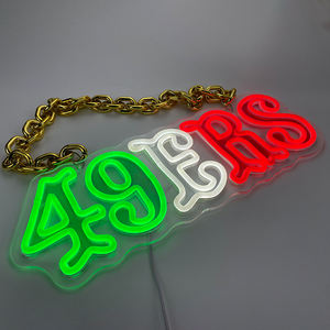 สร้อยคออะคริลิคดิจิตอลพิมพ์ลายโลโก้ฟุตบอลบาสเก็ตบอลแบบกำหนดเองของ HuiSui พร้อมไฟ LED ปรับแสงได้ ของขวัญสุดหรู - Product Image 5