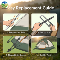 Tige de remplacement en fibre de verre légère, haute élasticité, durable, pour équipement d'aventure en plein air et poteaux de tente de camping, à découper
