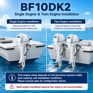 Moteur marin BF10DK2 10hp 7,4 KW 2 cylindres électronique PGM-IG pour bateau pneumatique, bateau de pêche, bateau de patrouille - Product Image 1