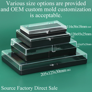 SUNSHING Factory Black Bottom Rigid Plastic Hinged Boxes Acrylic <b>Display</b> <b>Case</b> for Favors Samples Specimens and Mineral Storage - Product Image 1
