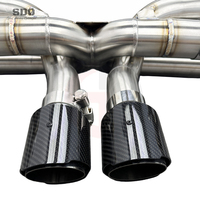 Tuyaux d'échappement complets SDO Performance pour Porsche 718 Boxster Cayman 2.0T 2.5T 2016-2024, collecteur droit avec embouts en carbone