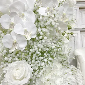 शादी के फूलों की आर्क सजावट की व्यवस्था कृत्रिम शिशु सांस सफेद गुलाब आर्क