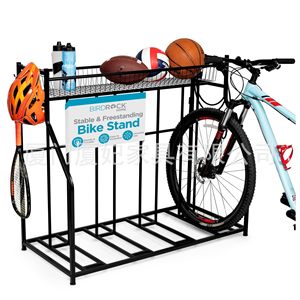 Bird Rock Home <b>Bicycle</b> Rack Floor Standing Metal Garage Storage Organizer Outdoor Freestanding - Product Image 2