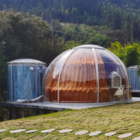 Rumah Kubah PC Glamping Tahan Air Desain Baru Terlaris dengan Pemandangan Langit Berbintang Transparan