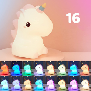 Luces <span class=keywords><strong>LED</strong></span> de noche de unicornio para niños y niñas, lámpara bonita con cambio de 16 colores, recargable vía USB, para dormitorio - Product Image 3