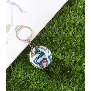 Portachiavi a Forma di Pallone da Calcio con Mini Trofeo e Bandiere Nazionali, Anello Portachiavi per Borse, Zaini, <span class=keywords><strong>Auto</strong></span>, Regalo Sportivo - Product Image 4