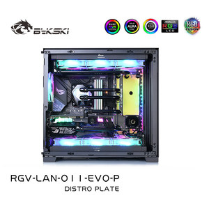 Plaque de canalisation d'eau Bykski RGV-LAN-O11-<span class=keywords><strong>EVO</strong></span>-P pour châssis Lian Li O11 <span class=keywords><strong>EVO</strong></span> avec canaux de guidage du flux et de refroidissement par eau, LED A-RGB 5V - Product Image 4