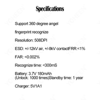 Cadenas électronique intelligent étanche IP66 à empreinte digitale pour mallette/sac/porte/armoire/bagage/vélo/batterie/sac à dos