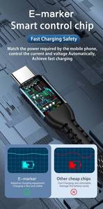 สายชาร์จเร็วแบบถักไนลอน USB C 3.0 ขนาด 100W ความเร็ว 480Mbps แบบ Type-C to Type-C ยาว 1 เมตร 3 ฟุต สำหรับ iPhone และ Android ขายส่ง - Product Image 3