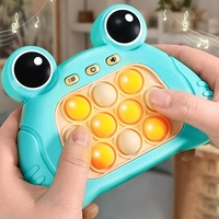 Samtoy Jeu de puzzle décompression grenouille de dessin animé, console de jeu portable à bulles à pousser, anti-stress, jeu rapide à pousser pour enfants