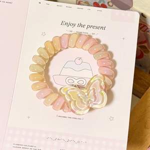 Bandeau pour cheveux en forme de papillon dégradé, cordon téléphonique, fille, mignon, bande élastique pour cheveux, fille, haute élasticité - Product Image 6