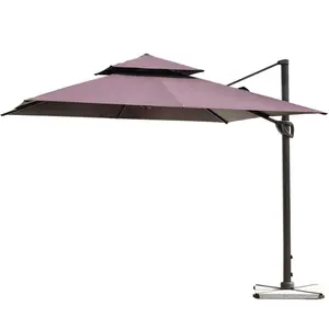 Открытый солнцезащитный козырек Открытый Патио Сад Римский зонт от солнца со светодиодными лампами