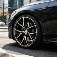 Jantes en alliage forgé monobloc personnalisées JG 17-22 pouces 5/6 trous, finition noir brillant, 5 branches concaves, compatibles BMW Audi Mercedes Sport Sedan