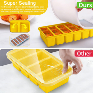 Moule à glaçons carrés en silicone à 6 compartiments avec fonction de démoulage facile, capacité de 500 ml, pour usage commercial et domestique - Product Image 4