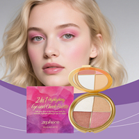 Palette de fards à paupières, de blush et de poudre illuminatrice Zephoco, imperméable, légère, portable, maquillage quotidien multi-usages pour les yeux et les joues, vente en gros