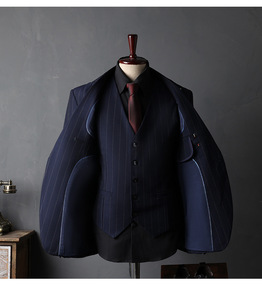 Vestes rayées pour hommes, <span class=keywords><strong>costume</strong></span> complet pour hommes, <span class=keywords><strong>costume</strong></span> de <span class=keywords><strong>mariage</strong></span>, style britannique, affaires, provenance <span class=keywords><strong>d</strong></span>'Italie, haute qualité, vêtements pour hommes <span class=keywords><strong>d</strong></span>'affaires - Product Image 6