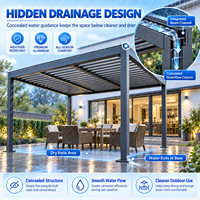Pergola bioclimatique motorisée en aluminium pour terrasses de restaurants, prête à l'emploi, avec toit à lames orientables, étanche et télécommandée