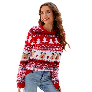 OEM ODM Custom <strong>Women's</strong> <strong>Christmas</strong> Sweater Pullover Wrinkle Resistant Rib Trim Vintage <strong>Christmas</strong> Holiday Casual Knit <strong>Jumper</strong> - Product Image 5