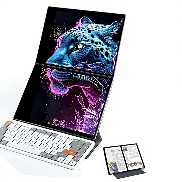 Multi-Screen Intel Laptop DDR5 Foldable Dual Touchscreen SSD Storage 1-Year Warranty Windows Metal Body Integrated UHD English