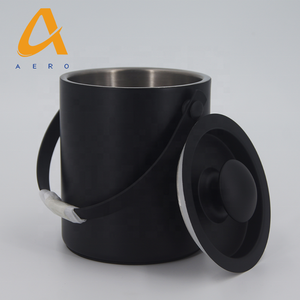 ถังน้ำแข็งสแตนเลสสีดำพร้อมฝาปิดและที่จับ Custom <span class=keywords><strong>1L</strong></span> 2L 3L โลหะถังเบียร์ไวน์ขนาดเล็ก - Product Image 3