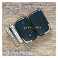 Clé de voiture intelligente à 4 boutons de haute qualité pour Lexus avec fonction sans clé 314,3 MHz/74 puces/5290/TOY48 HYQ14ACX pour 2010-2019