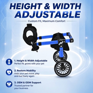 Fauteuil roulant d'aide à la marche pour petits chiens, réglable, en aluminium, étanche, léger, avec frein à disque, vente en gros, prix usine OEM - Product Image 1