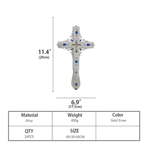 الصليب المطلي بالذهب صورة المسيح المعاناة الصلاة الروثوذكس حمل باليد الصليب مجوهرات مزخرفة للكنيسة الصليب - Product Image 6