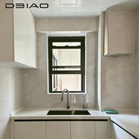 Ventanas Verticales Corredizas DBIAO Modelo 50 de Aluminio Moderno, Resistentes al Viento, Tamaño Personalizable, 1 Año de Garantía para Viviendas