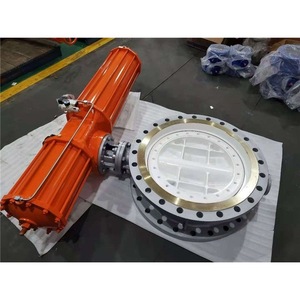 วาล์วผีเสื้อแบบหน้าแปลนระบบนิวเมติก D643H-10C DN700 แบบทำงานทางเดียว ป้องกันการระเบิด สำหรับแก๊ส - Product Image 4