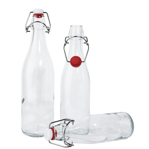 La bouteille <span class=keywords><strong>à</strong></span> couvercle rabattable en verre transparent <span class=keywords><strong>de</strong></span> haute qualité assure la fraîcheur hermétique <span class=keywords><strong>de</strong></span> vos marchandises - Product Image 4