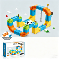 Circuit de train électrique en plastique ABS, piste de course flexible magique avec blocs anti-gravité, jouet éducatif et sûr STEM