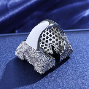 Fashion Hip Hop <b>Ring</b> Full Zirconia Letter M <b>Ring</b> Shinning Full Zircon Setting <b>Brass</b> <b>Ring</b> - Product Image 4