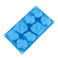 MUYULINS Fabrik 8-Fach Schneemann- und Eulenform LFGB Platin Antihaft-BPA-freie Silikon-Mousse-Kuchen-Dekorationsform