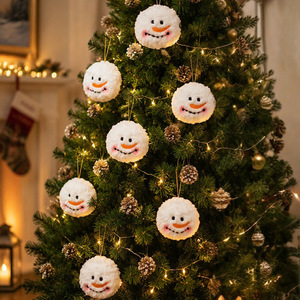 Christmas <b>Snowball</b> Fluffy Plush Pendant Hanging Decorations Christmas Tree Ornament Home Decoration - Product Image 2