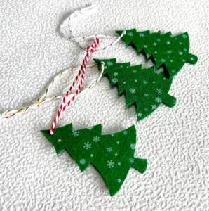 Décor de pendentif d'arbre de Noël en feutre de couleur verte de conception populaire - Product Image 4