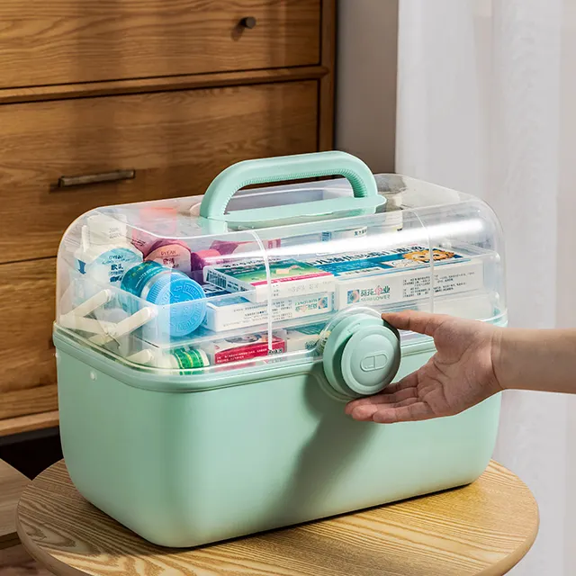 Rmier Aangepaste Groothandelsprijs Groothandel Met Grote Capaciteit Multi-Layer EHBO Plastic Medische Kit Voor Huishoudelijke Gezondheidszorg