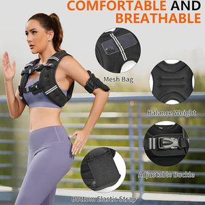 <span class=keywords><strong>Chaleco</strong></span> con Peso <span class=keywords><strong>para</strong></span> Mujer, <span class=keywords><strong>para</strong></span> Fitness, de 5 lb a 30 lb (10 kg, 20 lb, 30 lb), <span class=keywords><strong>para</strong></span> Entrenamiento de Fuerza, <span class=keywords><strong>Correr</strong></span> y Caminar, con Franjas Reflectantes - Product Image 2