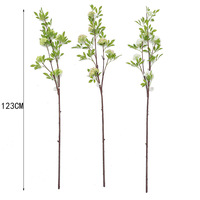 123cm Batang Bunga Salju Palsu Hijau/Putih/Pink Hydrangea Buatan Viburnum Opulus untuk Dekorasi Rumah dan Pernikahan
