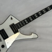 White Ibn Iceman Electric Guitar with Solid Mahogany Body & Maple Back/Sides HH Chrome Bridge Beginner-Friendly Fast Shipping