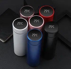 Taza de café de viaje, taza de vaso, termo inteligente, termos de caldera de agua, termos de vacío con pantalla de temperatura LED