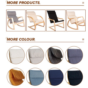 Poltrona Reclinabile in Legno Naturale per <span class=keywords><strong>Soggiorno</strong></span>/ Sedia a Dondolo in Legno Curvato con Borsa per Camera da Letto - Product Image 2