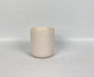 Cylinder shape ceramic candle holder <b>White</b> pink gray eco-friendly home decor Eco-friendly ceramic candle jar - Product Image 3