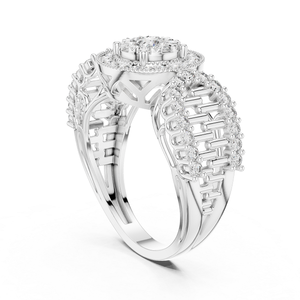 Anillo de Diamantes Plateado, Joyería Moderna, Elegante y con Estilo para Mujer, Adecuado para Regalo de Boda, Compromiso, Uso Diario y Fiestas - Product Image 1