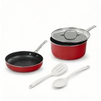 Ensemble de casseroles en aluminium avec revêtement antiadhésif, couvercle et poignée en verre, ensemble de casseroles et poêles de cuisine, facile à nettoyer
