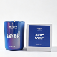 Bougie parfumée en verre coloré sur mesure en gros, bougies aromatiques en cire de soja naturelle de haute qualité, décoration d'intérieur et cadeaux haut de gamme